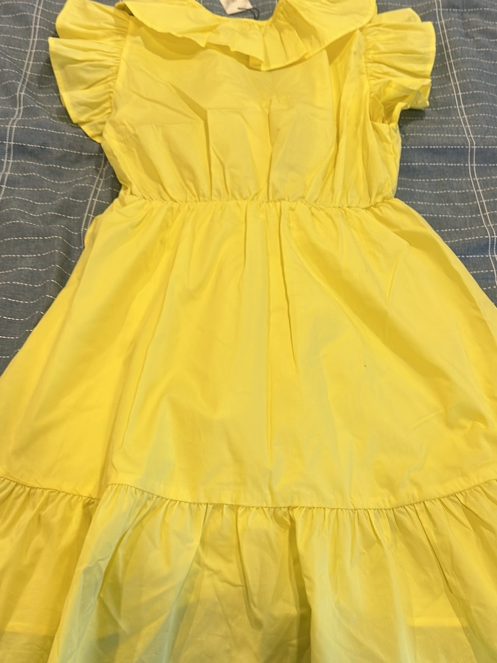 Yellow Ruffle Wrap Kids Dress - Picture 8 of 9